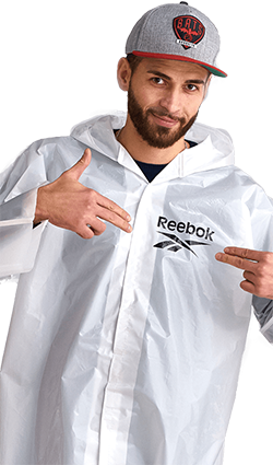 Дождевик-плащ с логотипом на груди для «Reebok»
