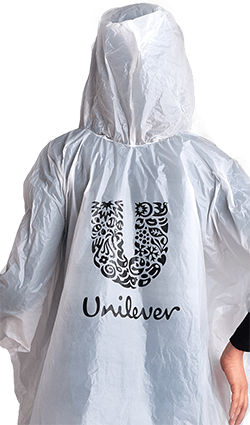 Дождевик-пончо с логотипом на спине для «Unilever»