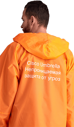 Дождевик-плащ с логотипом на спине для «Cisco»