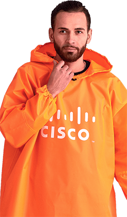 Дождевик-плащ с логотипом на груди для «Cisco»
