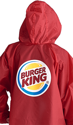 Дождевик-плащ с логотипом на спине для «Burger King»