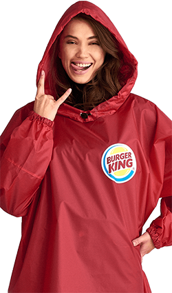 Дождевик-плащ с логотипом на груди для «Burger King»