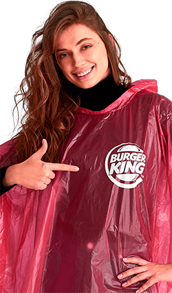 Дождевик-пончо с логотипом на груди для «Burger King»