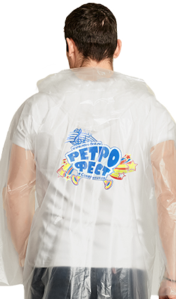 Дождевик-плащ с логотипом на спине для «РЕТРО ФЕСТ»