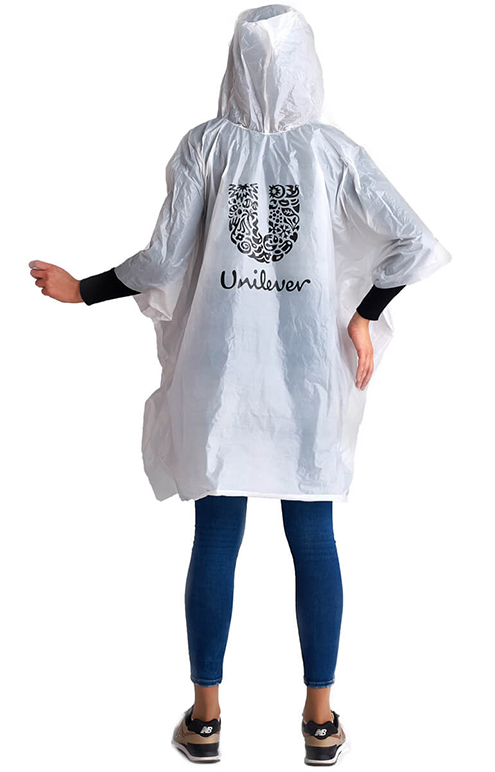Белый дождевик-дождевик-пончо с логотипом «Комфорт»