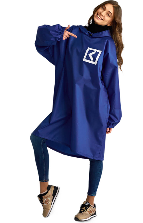 Синий плащ-дождевик с логотипом «Артик»