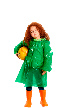 Зелёный плащ-дождевик «Стандарт детский»