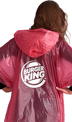 Дождевик-пончо с логотипом на спине для «Burger King»