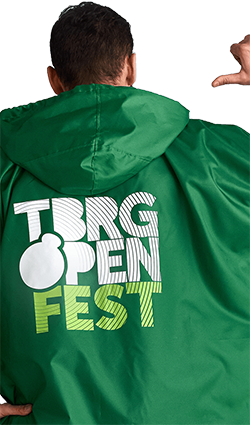 Дождевик-плащ с логотипом на спине для «Tuborg Open Fest»
