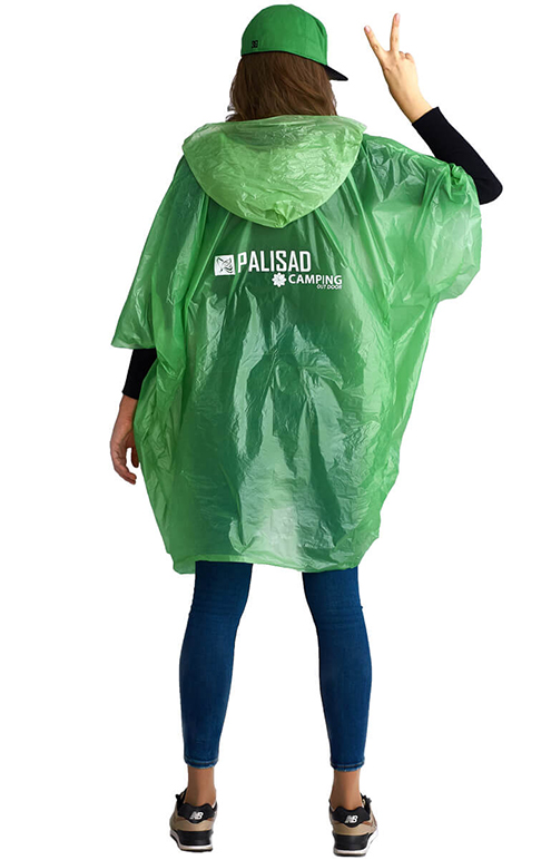 Зелёный дождевик-пончо с логотипом «Комфорт»