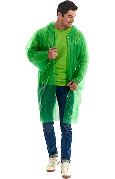 Зелёный дождевик-плащ «Лайт»