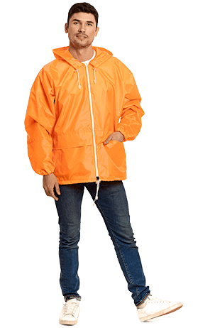 Оранжевый флюр дождевик-куртка «Лидер»