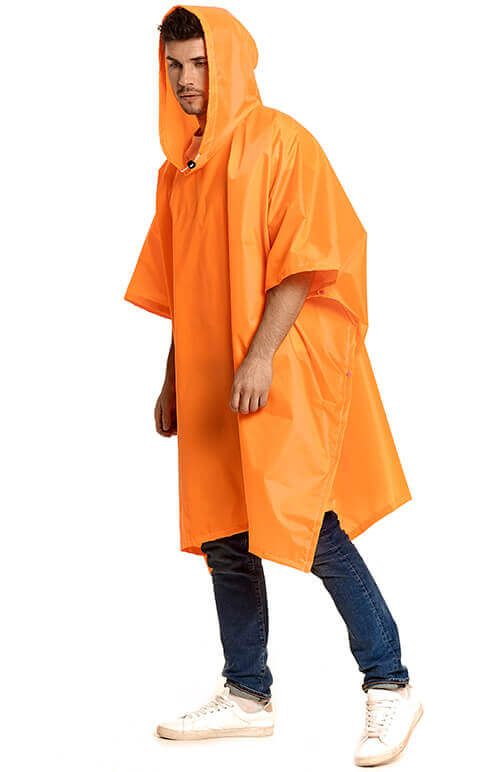 Оранжевый флюр дождевик-пончо «Скаут»