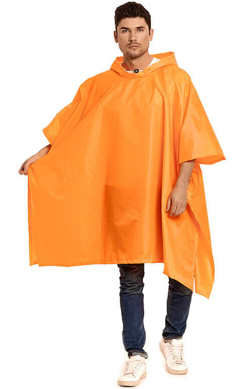 Оранжевый флюр дождевик-пончо «Скаут»