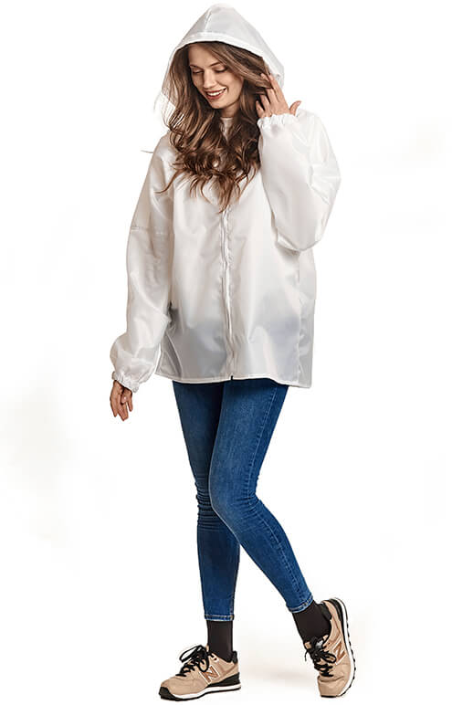 Белый дождевик-куртка «Промо»