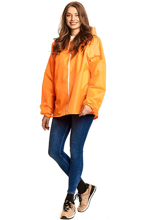 Оранжевый флюр дождевик-куртка «Промо»